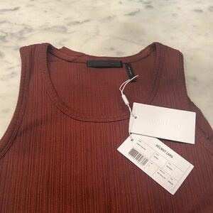 NEW Helmut Lang combo tank dress, paprika, size: S
